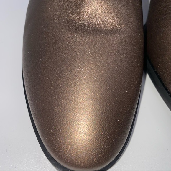 Comfort Sesto Meucci Bronze Metallic 7” Tall Ankle Boots Zip  2”Heel Like New - Picture 12 of 15